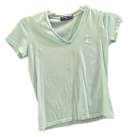 SET OF 2 POLO V-NECK TOPS SIZE S, BLUE & LIGHTBLUE - Picture 2 of 3